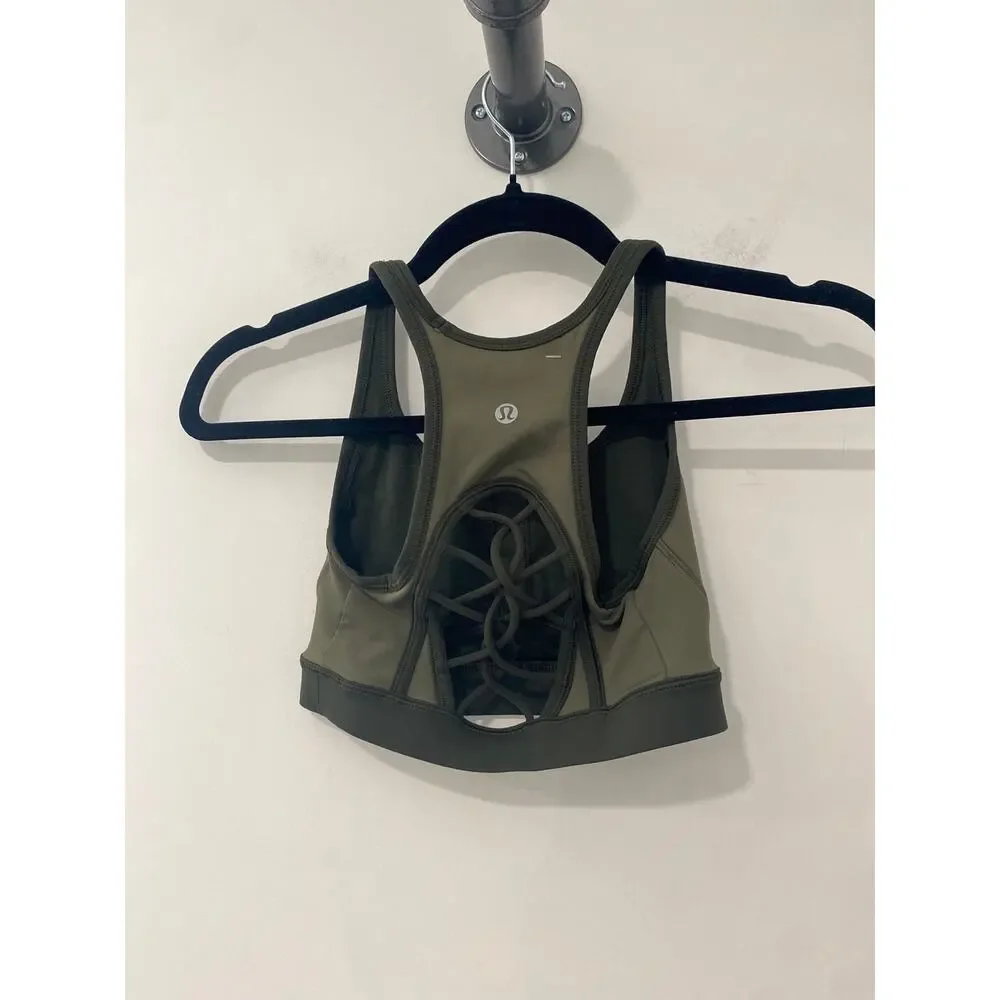 Lululemon Sweaty Or Not Bra II Fatigue Green / Gator Green Size 2